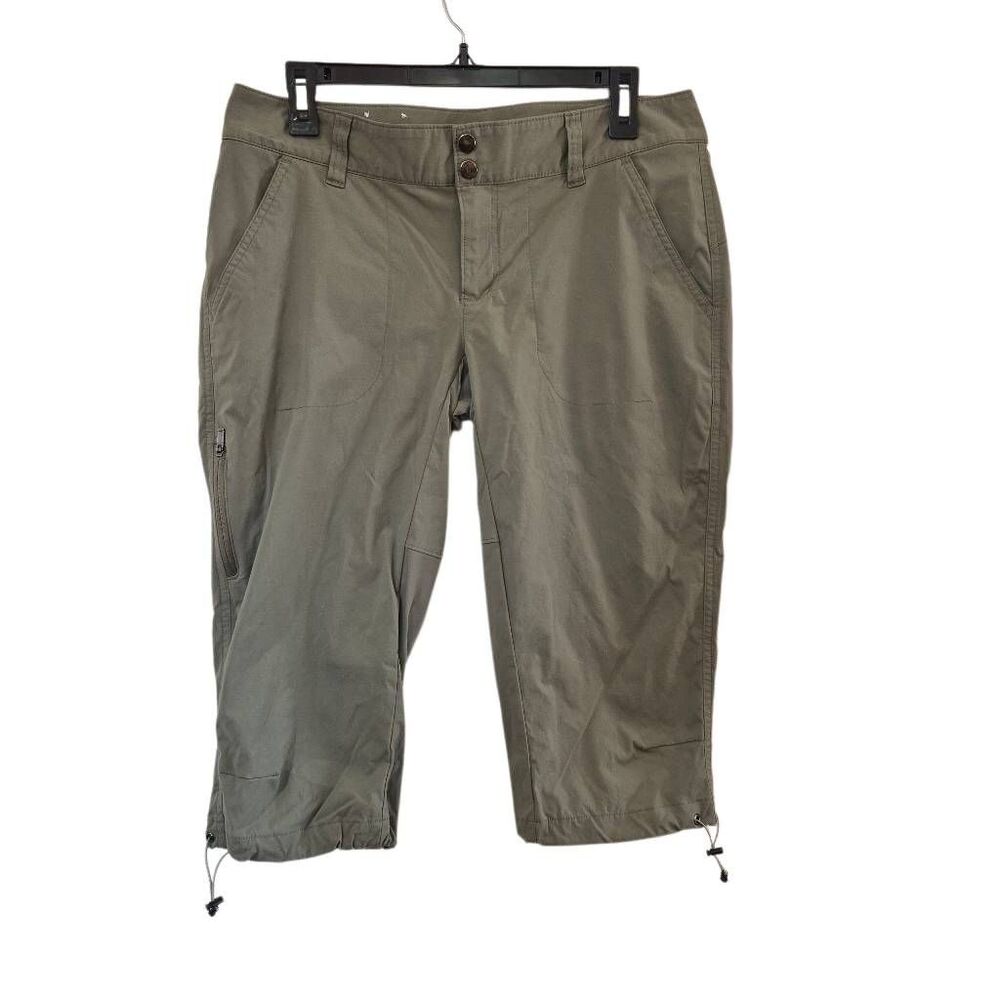 Columbia Women's Khaki Green Nylon/Spandex Capri Hiking Pants with Pockets & Dra